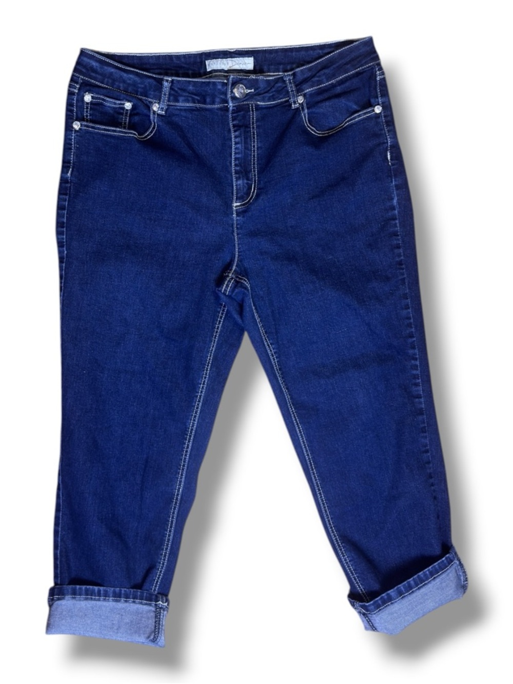 EST. 1946 Denim Embellished Cuffed Capri Jeans